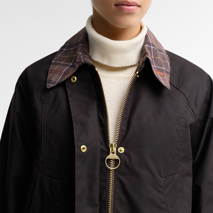 Tartan Collar Modern Beadnell Wax Jacket