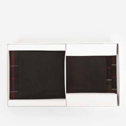 Leather/Tartan Wallet & Card Holder Gift Set