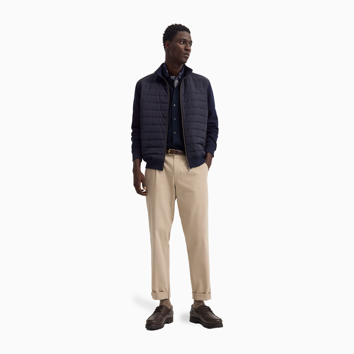 Knitted Back Baffle Jacket