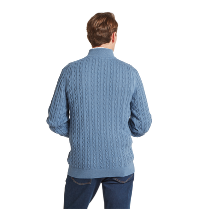 Calton Cotton Cashmere Cable Quarter  Zip Jumper