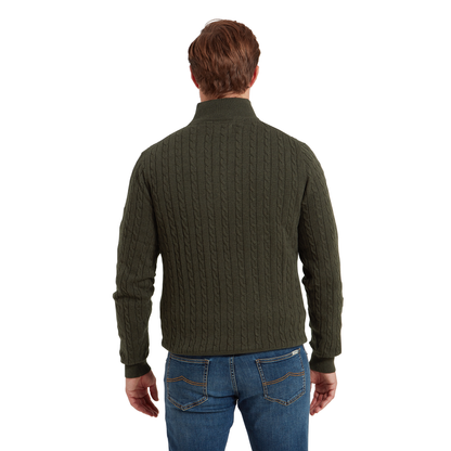 Calton Cotton Cashmere Cable Quarter  Zip Jumper