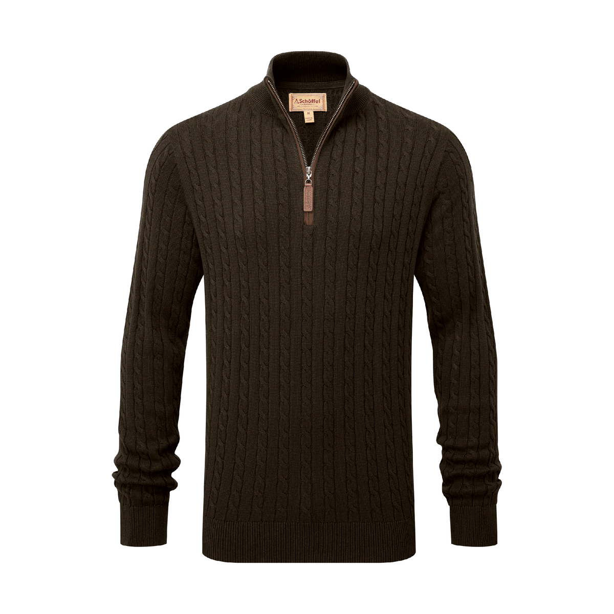 Calton Cotton Cashmere Cable Quarter  Zip Jumper