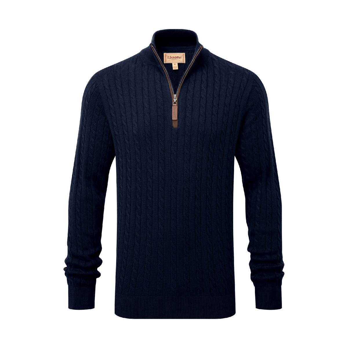 Calton Cotton Cashmere Cable Quarter  Zip Jumper