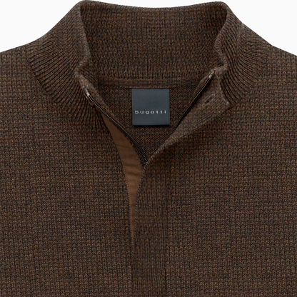 Knitted Wool Zip Cardigan