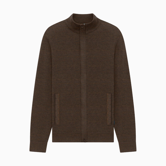 Knitted Wool Zip Cardigan