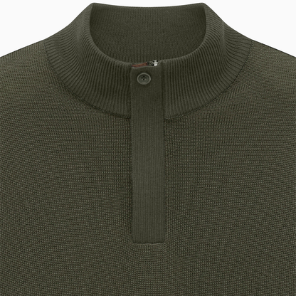 Zip Neck Wool Mix Knit