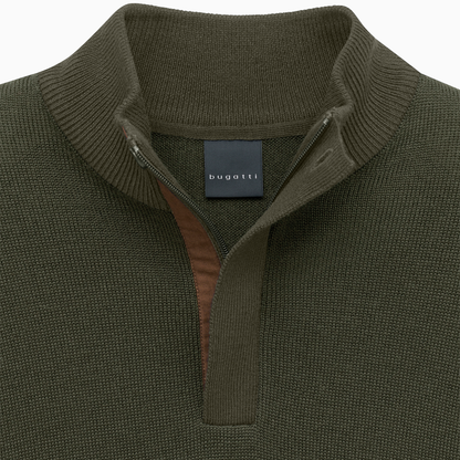 Zip Neck Wool Mix Knit