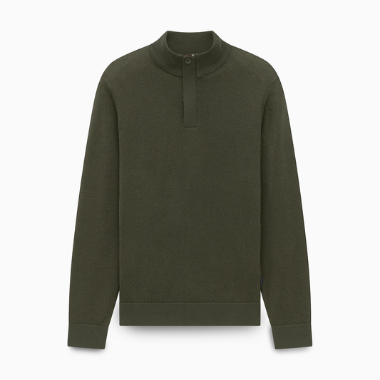 Zip Neck Wool Mix Knit