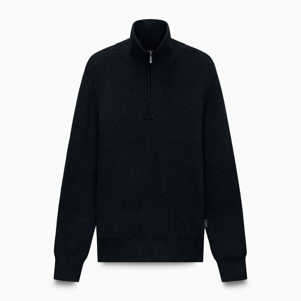  Ribbed Wool Zip Neck Knit 