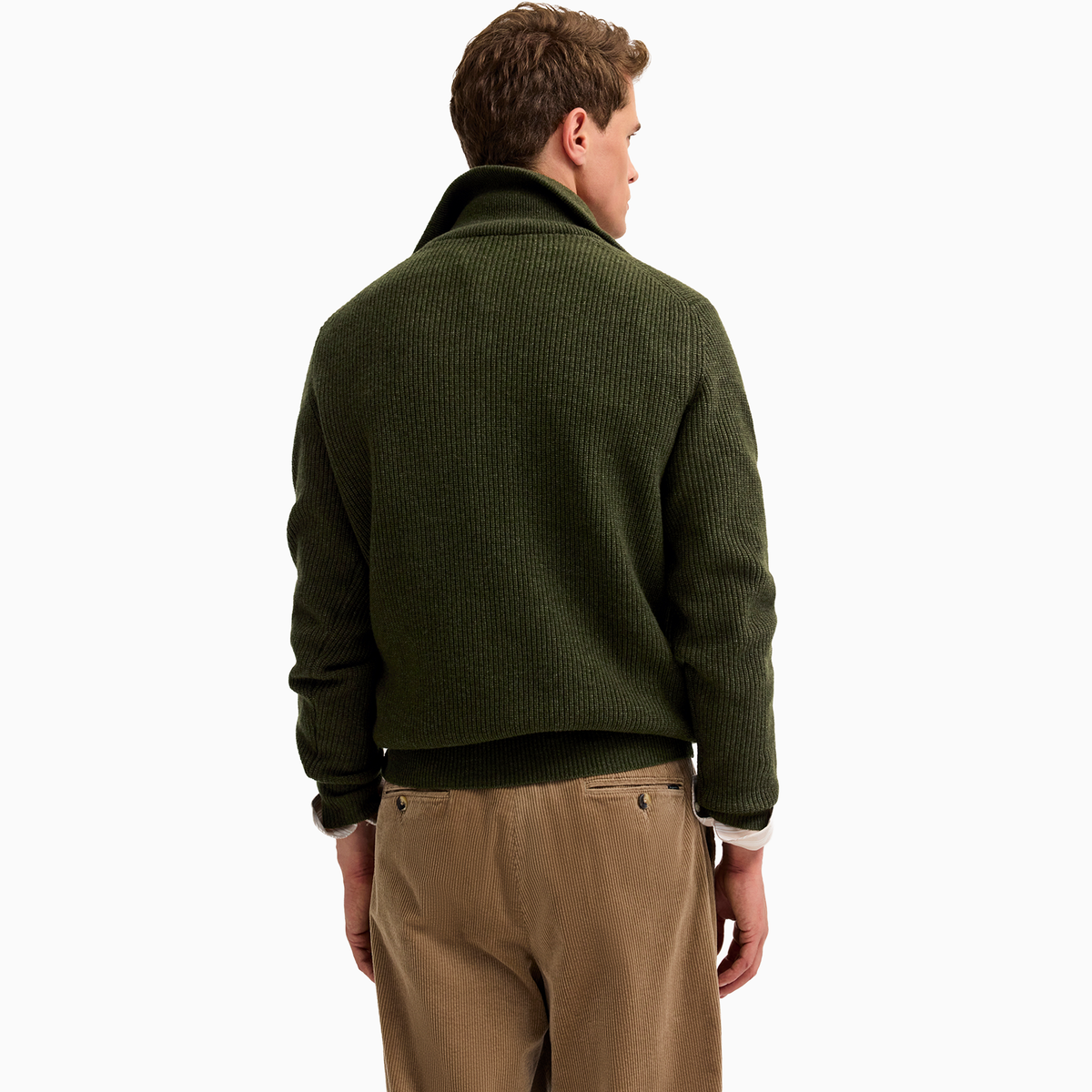  Ribbed Wool Zip Neck Knit 