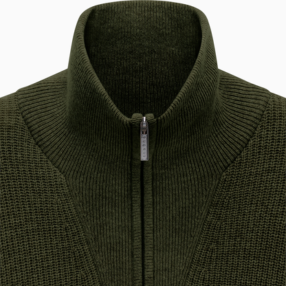  Ribbed Wool Zip Neck Knit 