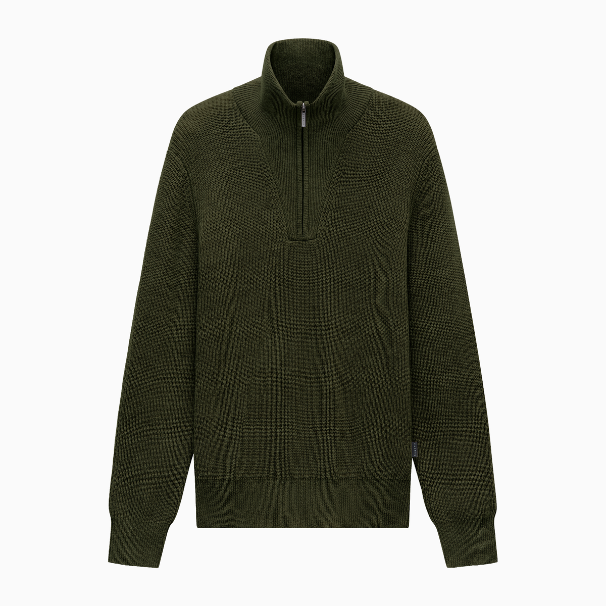  Ribbed Wool Zip Neck Knit 