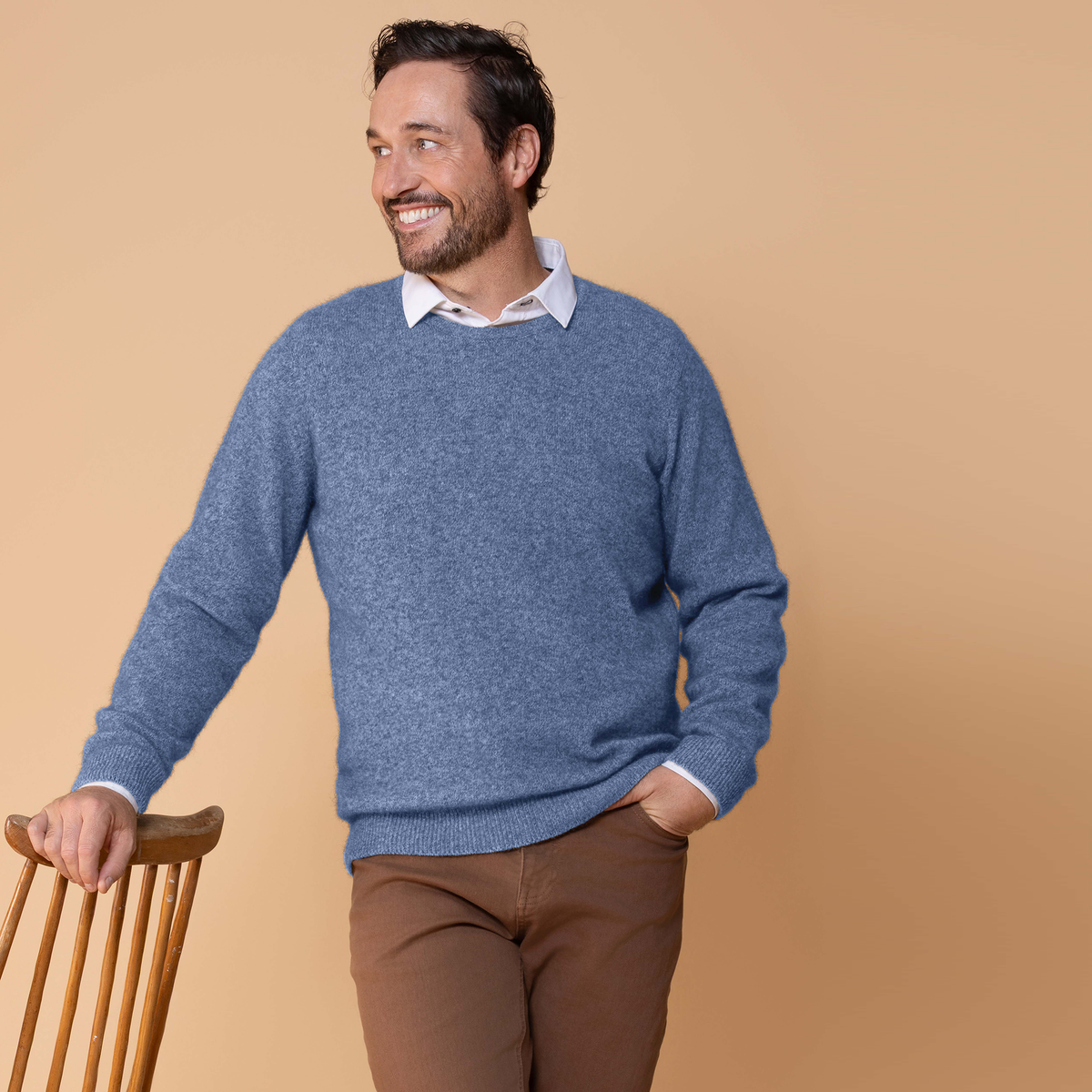 Possum Merino Cambridge Crew Neck Knit