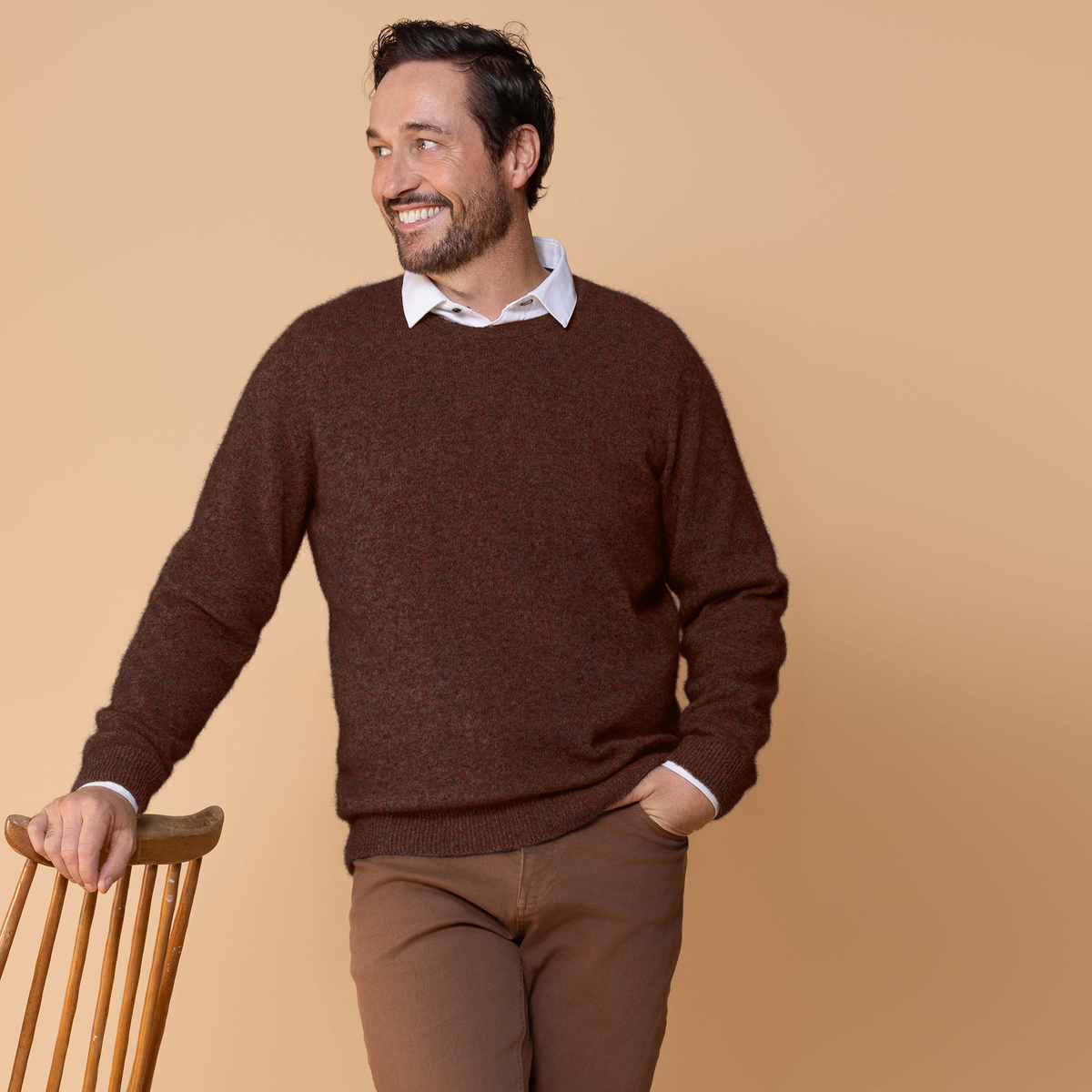 Possum Merino Cambridge Crew Neck Knit