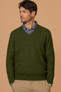 Possum Merino Oxford Vee Neck Knit