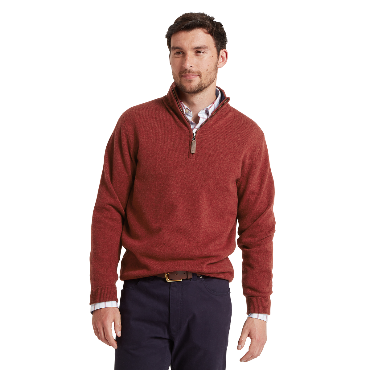 Lewis Lambswool Quarter Zip Jumper