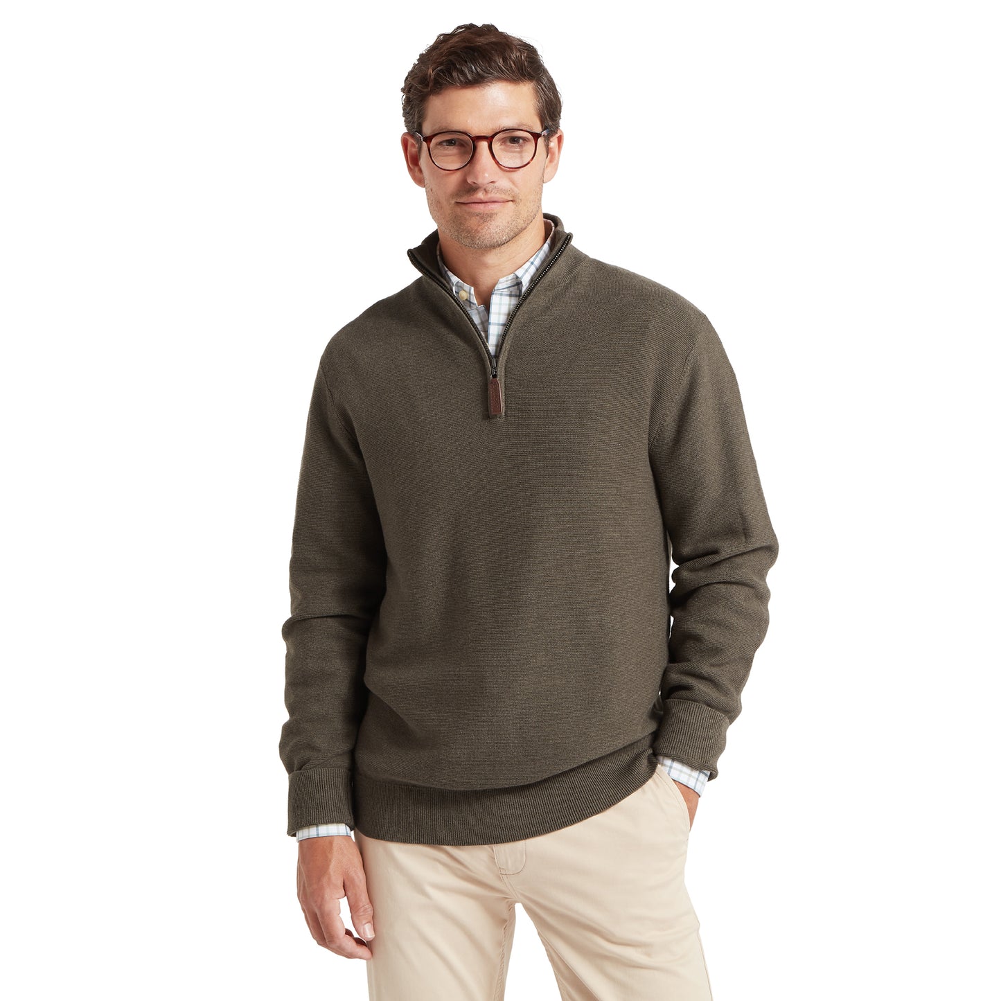 Porthleven Quarter Zip Cotton Knit
