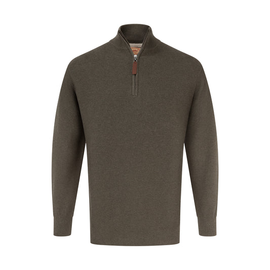Porthleven Quarter Zip Cotton Knit