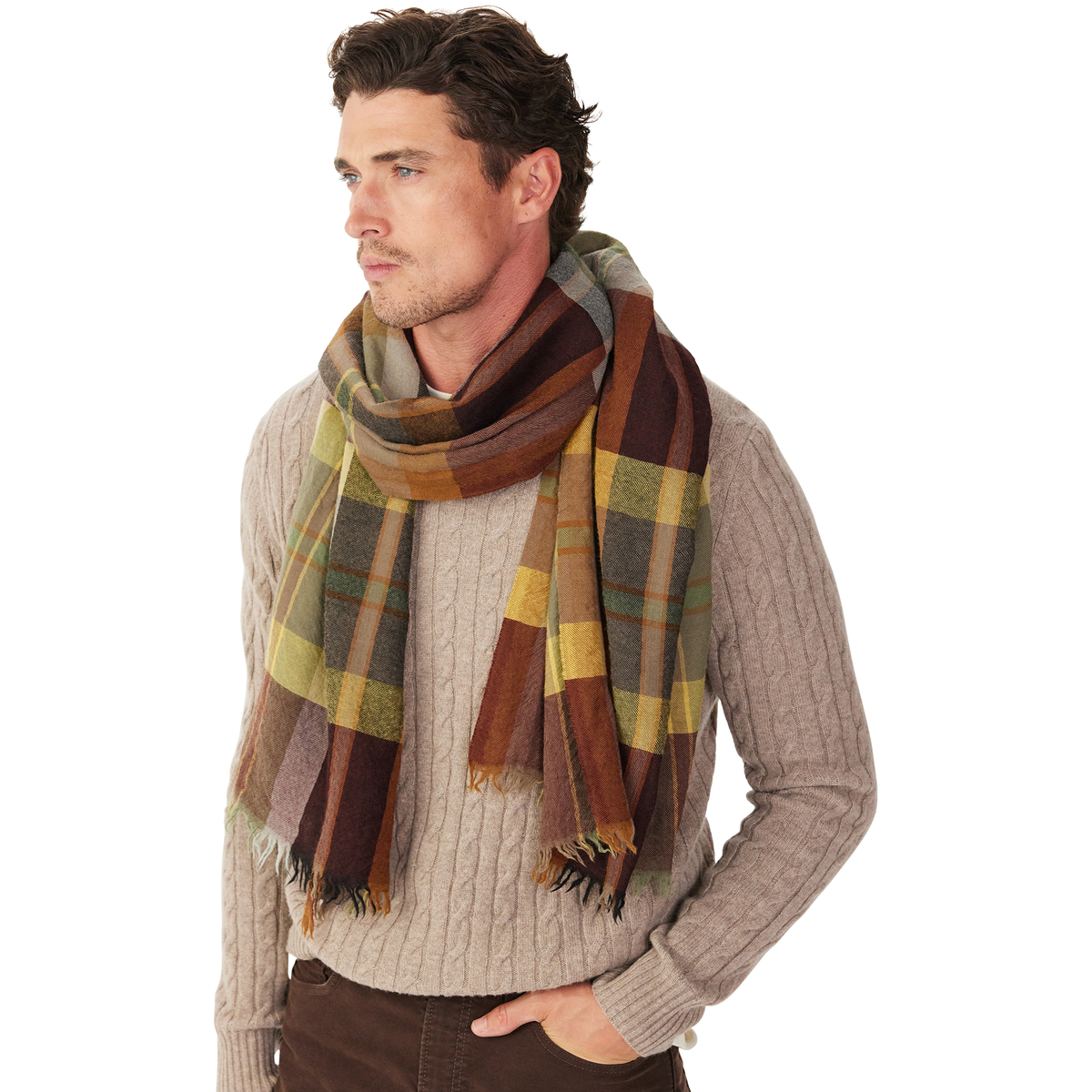 Mulligan Wool Check Scarf