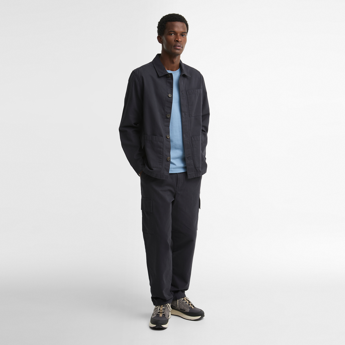 Tartan Trimmed Washed Overshirt
