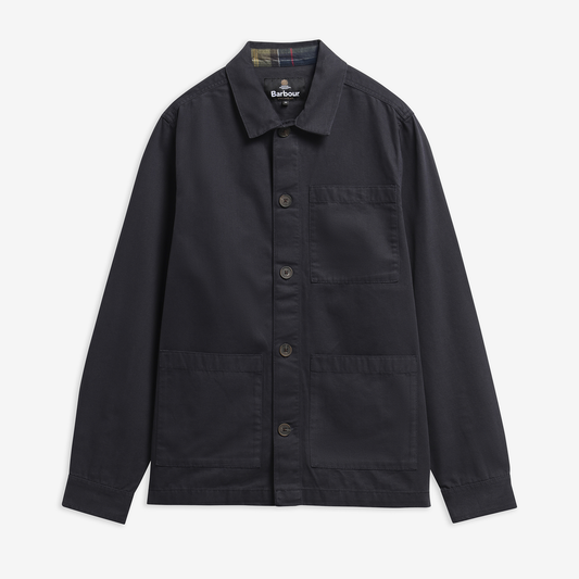 Tartan Trimmed Washed Overshirt