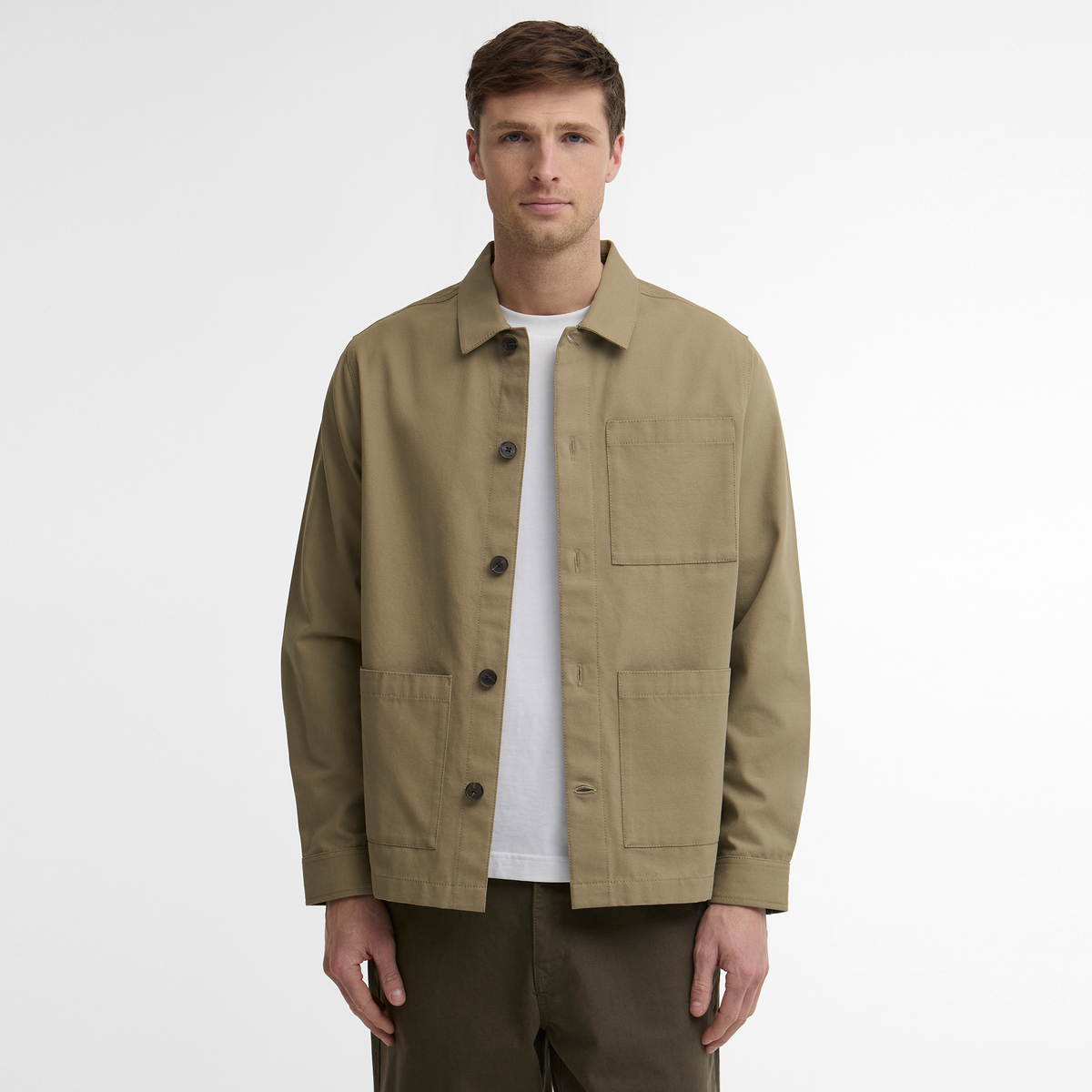 Tartan Trimmed Washed Overshirt