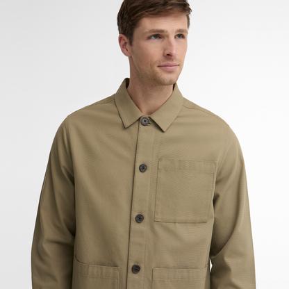 Tartan Trimmed Washed Overshirt