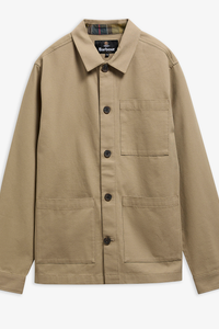 Tartan Trimmed Washed Overshirt