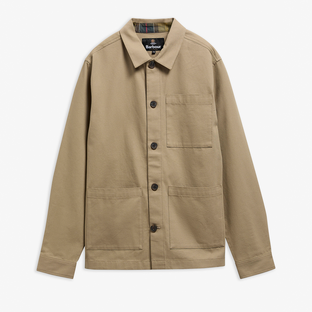 Tartan Trimmed Washed Overshirt