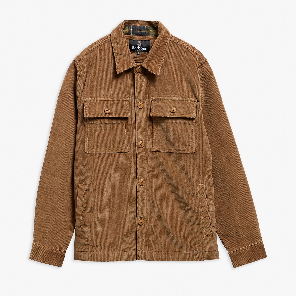 Tartan Trimmed Cord Overshirt