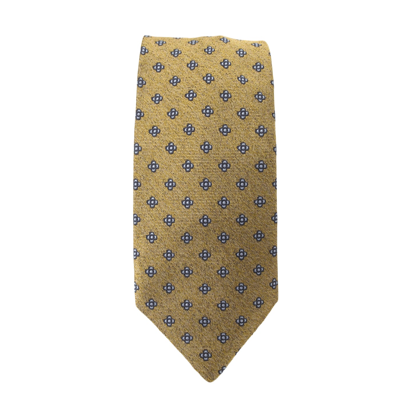 Neat Medallion Flower Textured Silk Tie