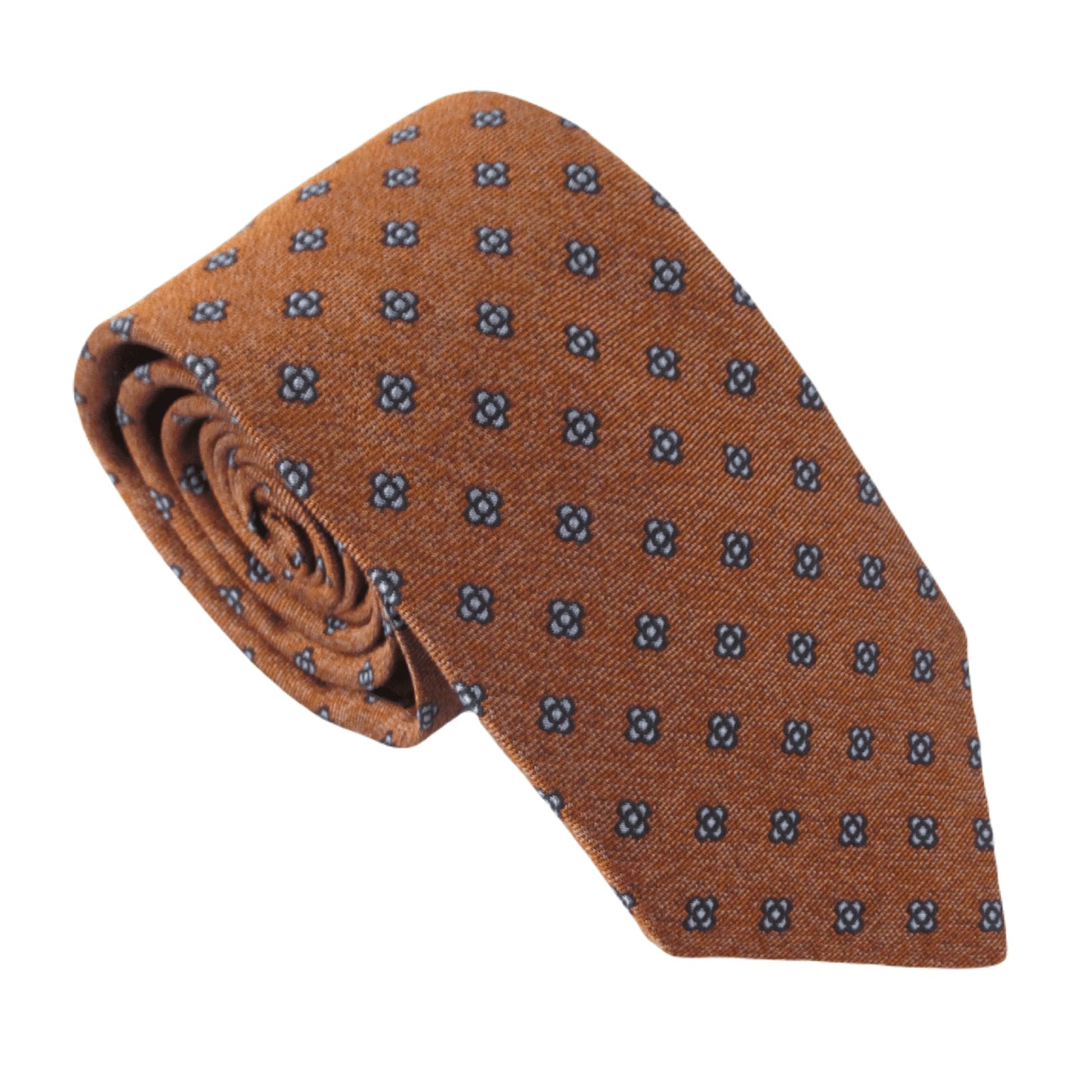 Neat Medallion Flower Textured Silk Tie