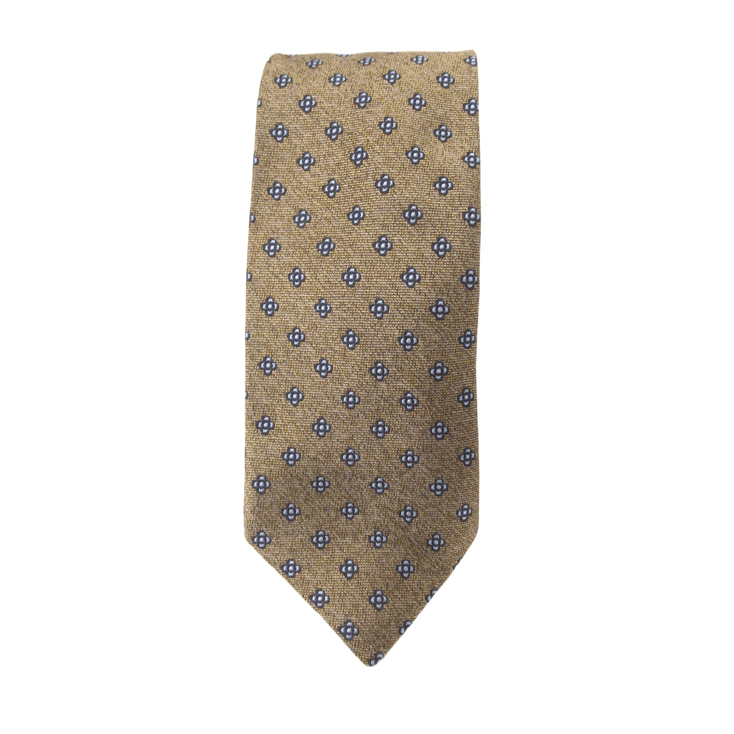Neat Medallion Flower Textured Silk Tie