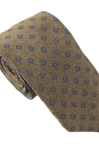 Neat Medallion Flower Textured Silk Tie