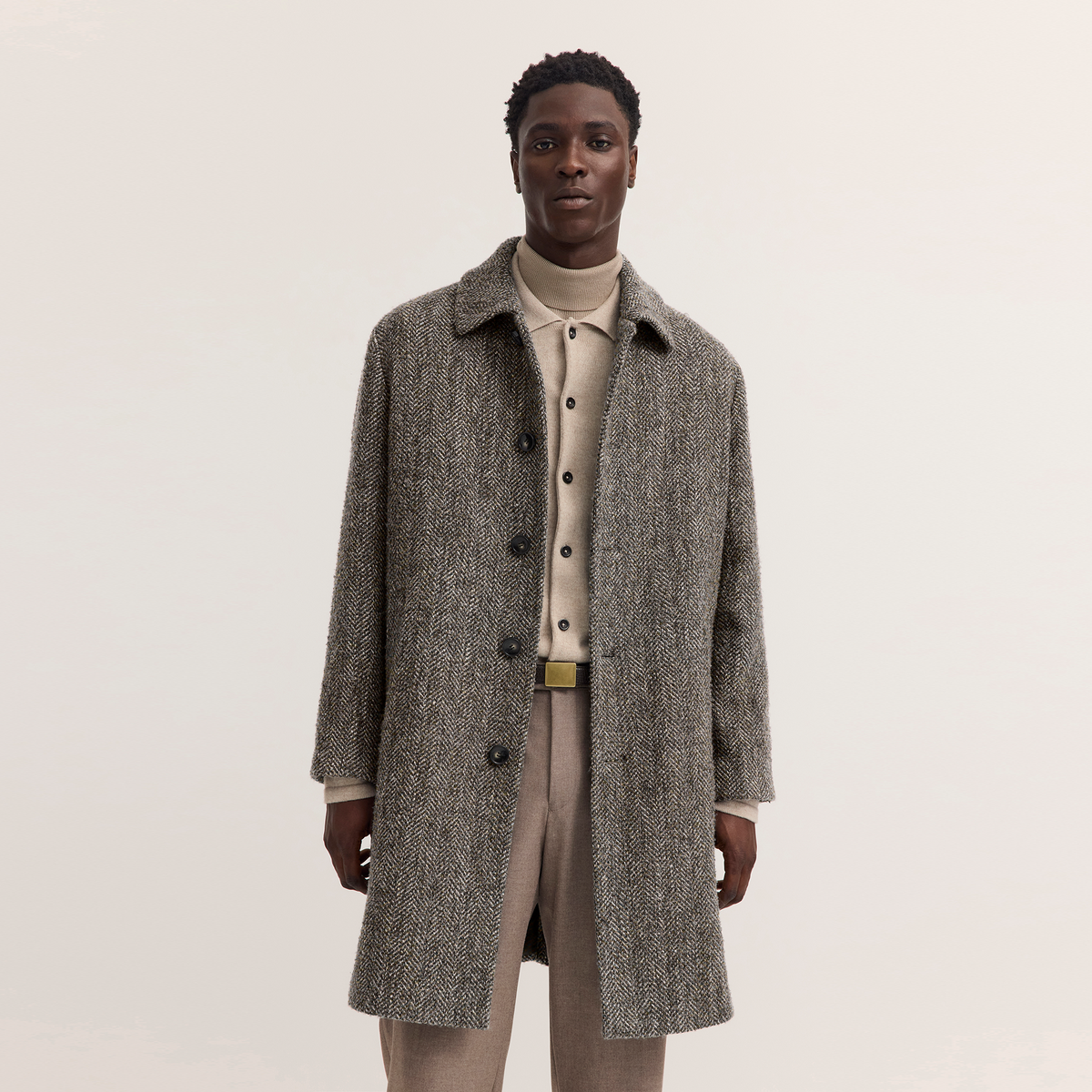 Herringbone Wool Coat 