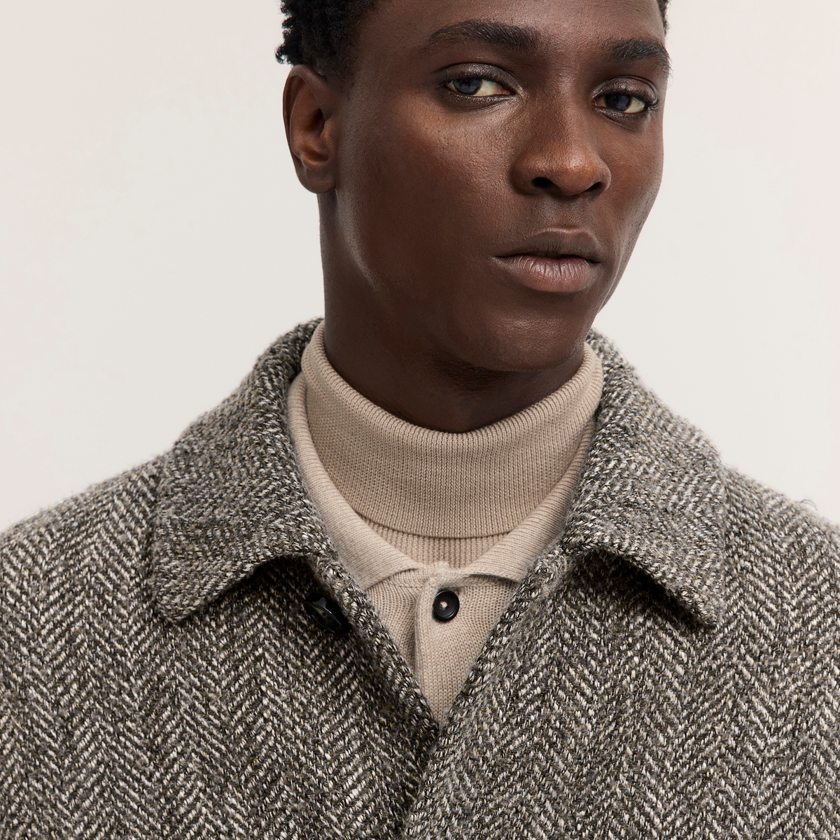 Herringbone Wool Coat 