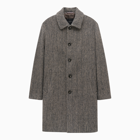 Herringbone Wool Coat 
